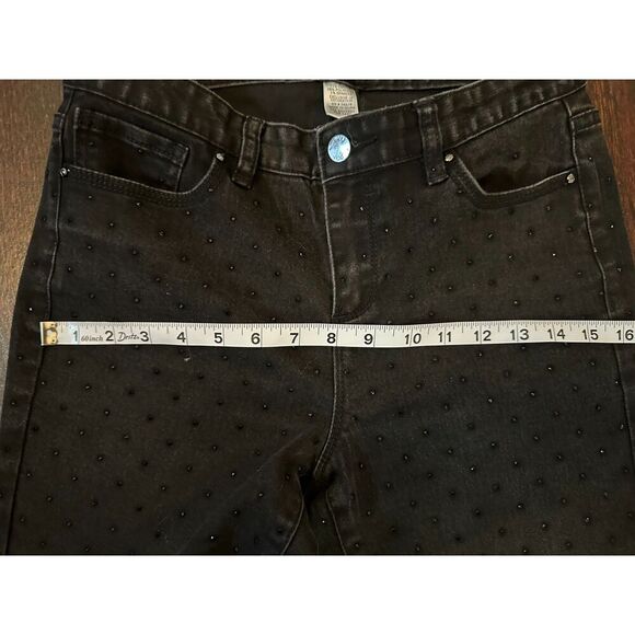 y2k Vintage Cache Black Studded Jeans with Zipper Ankles Size 5 - Picture 11 of 14